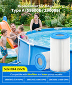 KimFilter Universal Type A/C Pool Filter Cartridge Replacement (4-Pack) – Compatible with 1000GPH Above-Ground Pool Pumps Using Type A or C Filter, Reusable Cartridge with Superior Filtration Delivery
