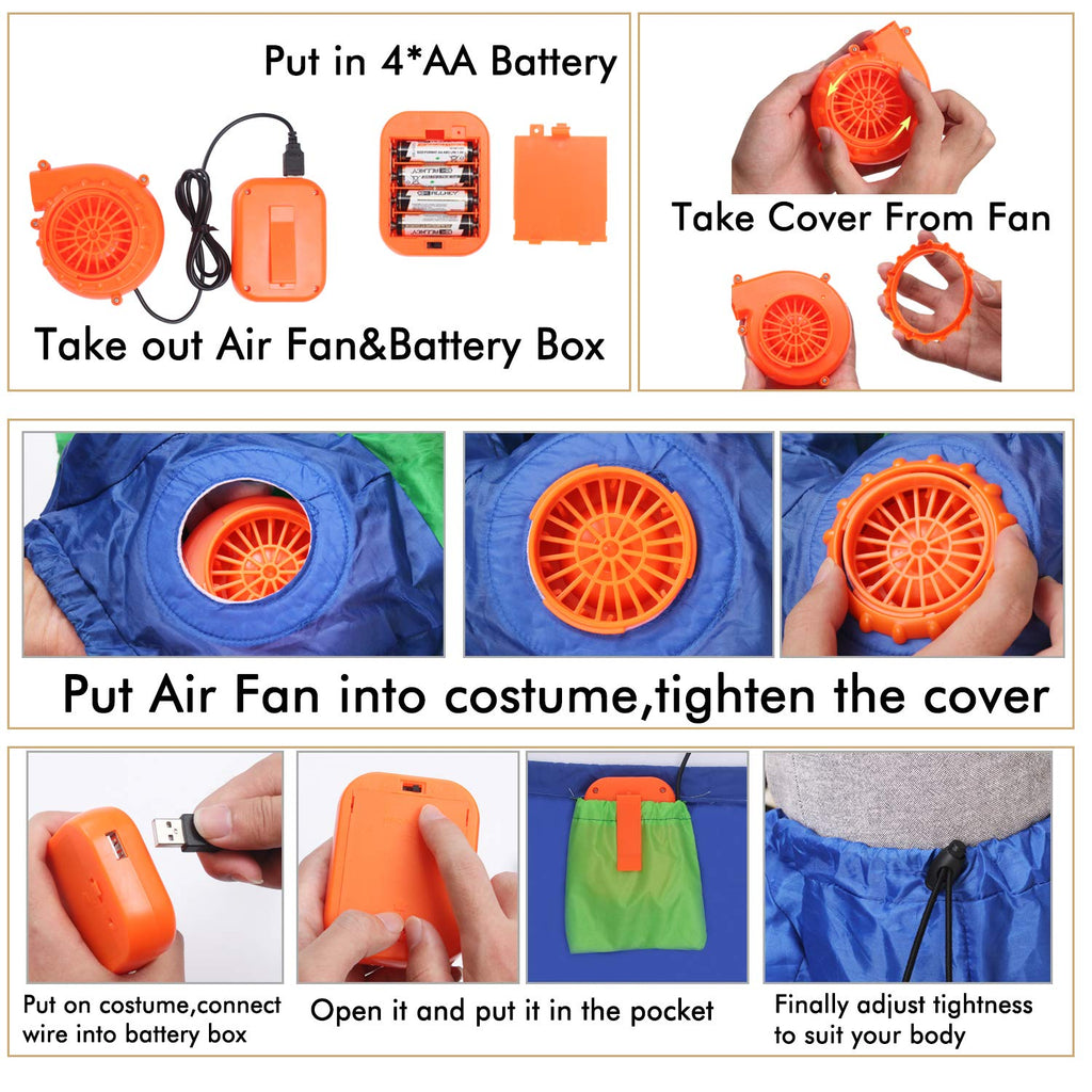 Inflatable Alien Costume Funny Halloween Ride-On Blow Up Costume for Adult