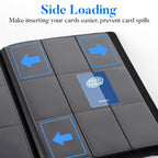 Premium 9 Pocket Card Binder for 540 Cards, Fabmaker PU Cover Trading Card Binder, Sturdy Card Collection Album, Sleek Card Holder Folders for Game Cards & Sports Cards, Brown