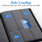 Premium 9 Pocket Card Binder for 540 Cards, Fabmaker PU Cover Trading Card Binder, Sturdy Card Collection Album, Sleek Card Holder Folders for Game Cards & Sports Cards, Red