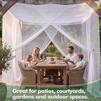 Gilprop Extra Large Mosquito Net for Patio 12.5 x 10 ft Outdoors Four Sided Insect House Screen Netting White Outside Canopy Bug Protection Netting for Gazebo Porch Garden Terrace