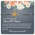 Love You This Much Sentimental Niece Gift from Aunt | 18k Gold Sunflower Bracelet | Meaningful Present for Niece | Christmas Gift Ideas for Aunt (Sunflower Bracelet)