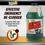 Instant Power Septic Shock – Septic Tank Treatment, Drain Cleaner Liquid Clog Remover for Septic System, 67.6 Oz (Pack of 6)