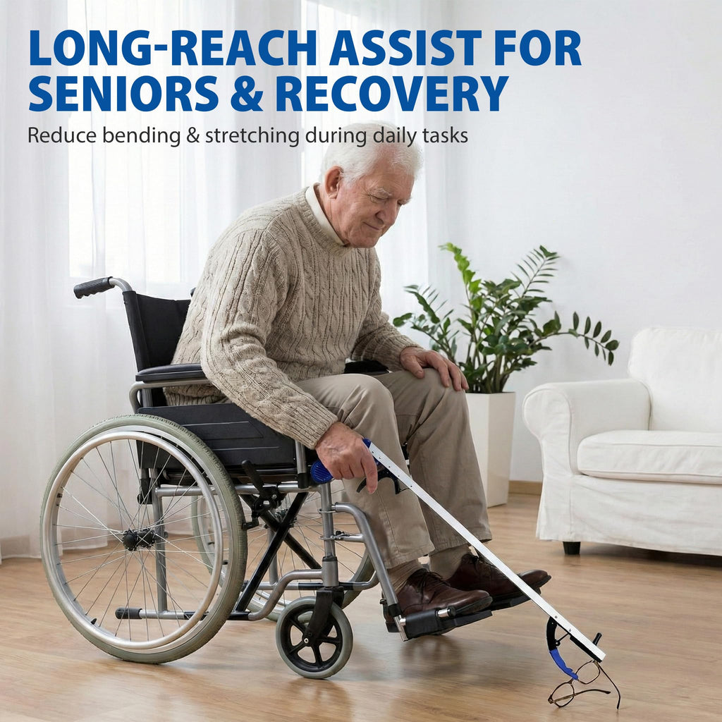 Blue Jay 32" Reacher Grabber Tool for Seniors - 2 Pack Lightweight Trash Picker Upper & Pick Up Stick with Magnetic Tip - Long Reach Mobility Aid for Wheelchair & Surgery Recovery
