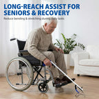 Blue Jay 32" Reacher Grabber Tool for Seniors - 2 Pack Lightweight Trash Picker Upper & Pick Up Stick with Magnetic Tip - Long Reach Mobility Aid for Wheelchair & Surgery Recovery