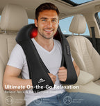 Neck Massager for Pain Relief Deep Tissue with Heat - Shiatsu Back and Shoulder Massage, Mothers Day Gifts for Mom Wife Women Her, Dad Men Him, Christmas, Fathers Day, Plug-in Use for Home Office Car