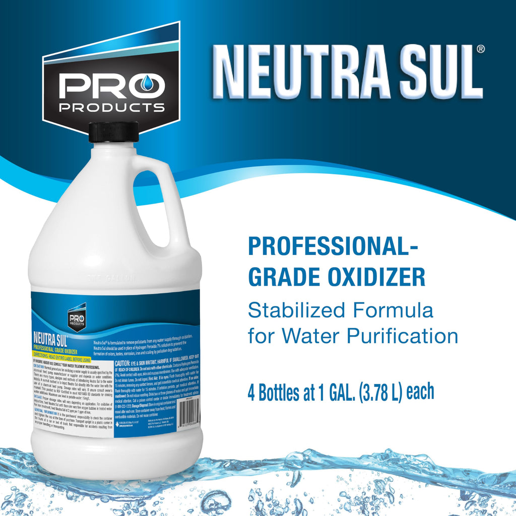 Pro Products Neutra Sul Professional Grade Oxidizer, Helps Eliminate Odor and Impurities for Water Purification, 1 Gallon Bottle, 4-Pack