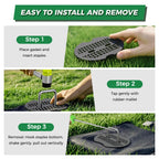 Landscape Staples 50 Pack, 6 Inch 11 Gauge Heavy Duty Galvanized Garden Staples with 50pcs Fixing Washers, Rubber Mallet & Hook Remover, U Shaped Weed Barrier Stakes for Sod, Turf and Lawn