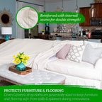 GREEN LIFESTYLE All Purpose Canvas Drop Cloths - Drop Cloth for Painting, Floor Cover, Heavy Duty Protection for Furniture & Surfaces, Reusable Painters Canvas Tarp for Renovation & Home (4x12)