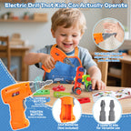 TONZE Wooden Kids Tool Set with Drill, Montessori Toys for 3 Year Old Boys