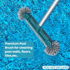 18” Pool Brush Head - Plastic Pool Brushes with Round Ends for Cleaning Swimming Pool Walls, Steps & Corners, Safe for Vinyl Liner(No Pole)
