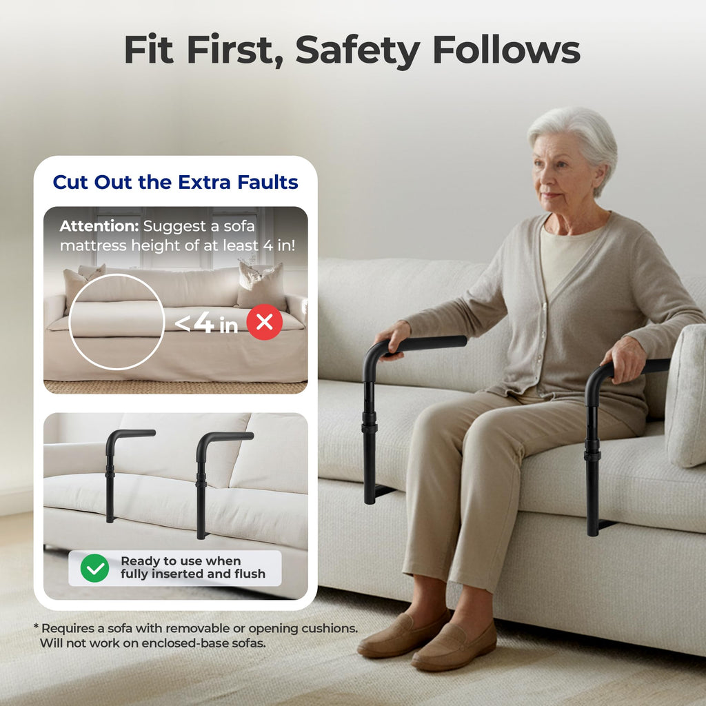L1 Stand Assist Rail for Couch, Chair Stand Assist Aid for Elderly, Elderly Assistance Products, Disabled, Senior Mobility Aids Adjustable Safety Grab Bar for Sit, Stand, Couch Cane