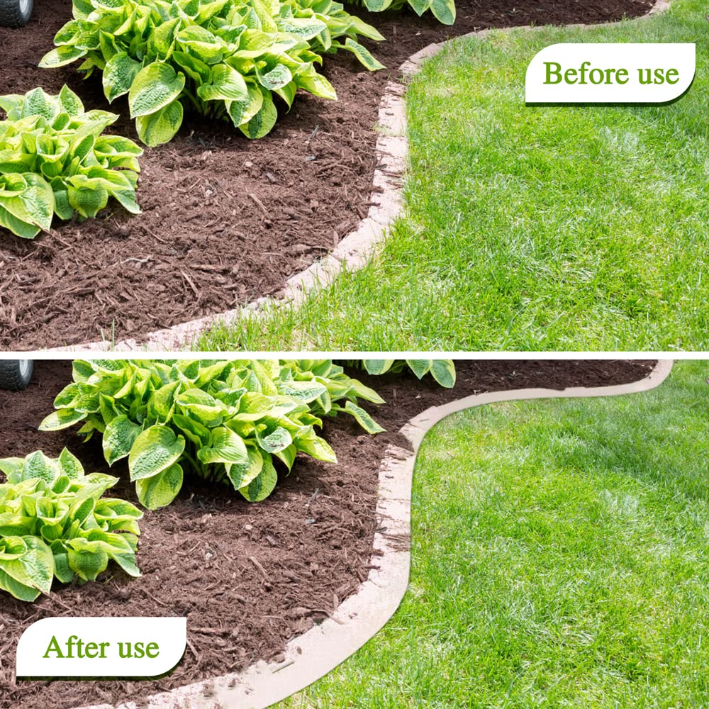 Colwelt Half Moon Edger Lawn Tool, Lawn Edgers with Soft Handle, Manual Lawn Edger for Grass, Borders Sidewalks, Driveways, Gardens, 38-Inch
