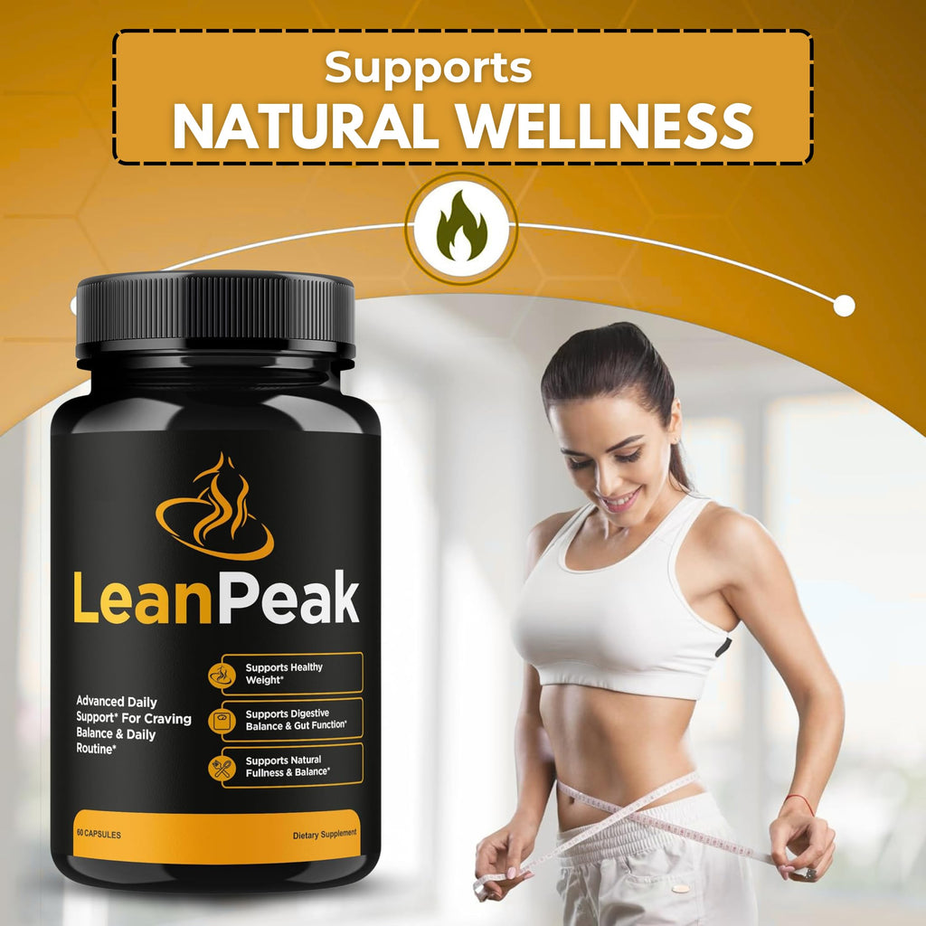 Original Lean Peak Advanced Pills Capsule, Advance Premium Official Leanpeak Formula, Natural Ingredients for Overall Health & Balanced Healthy Lifestyle | 60 Capsules Each Bottle (Pack of 2)