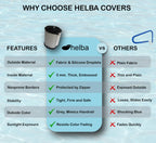 Helba Pool Railing Covers for Inground Pools - 6 Feet Neoprene Zippered Pool Rail Cover, Slip-Resistant Hand Grip Rails for Inground Pool Entry, Gray