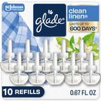 Glade PlugIns Air Freshener Refills, Clean Linen, 10 Count
