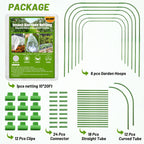 67pcs Garden Mesh Netting Kit, 6 Sets Wide Garden Hoops with Garden Covers