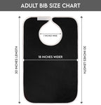 Utopia Towels 3 Pack Premium Unisex Adult Bibs for Elderly Women Men, Waterproof Bib for Eating, Adjustable and Washable (Black)