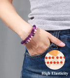 SAMOCO 12PCS 8mm Natural Crystal Bracelets for Women Men