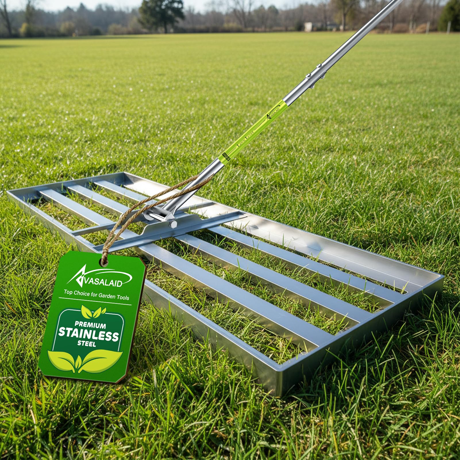 48x12 in Lawn Leveling Rake,Heavy-Duty Stainless Steel Landscape Rake