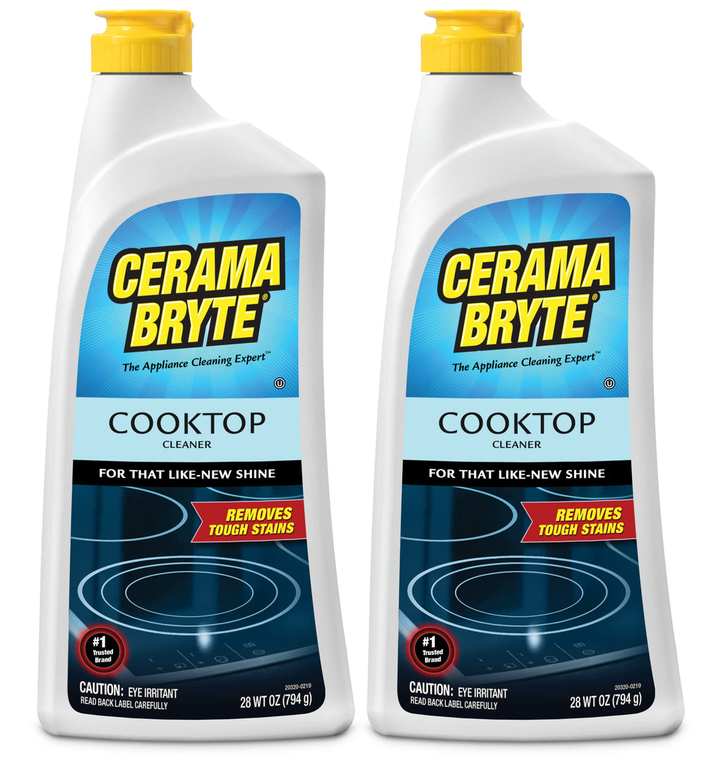 Cerama Bryte Cooktop and Stove Top Cleaner for Glass-Ceramic Surfaces, 2-28 oz