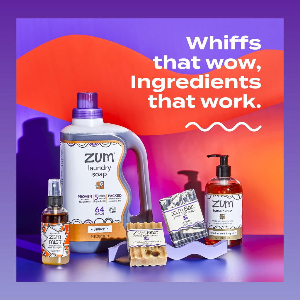 Indigo Wild Zum Clean Laundry Soap - Plant-Based Liquid Laundry Soap - Contains Baking Soda, Essential Oils & Saponified Coconut Oil - Amber - 64 fl oz (2 Pack)