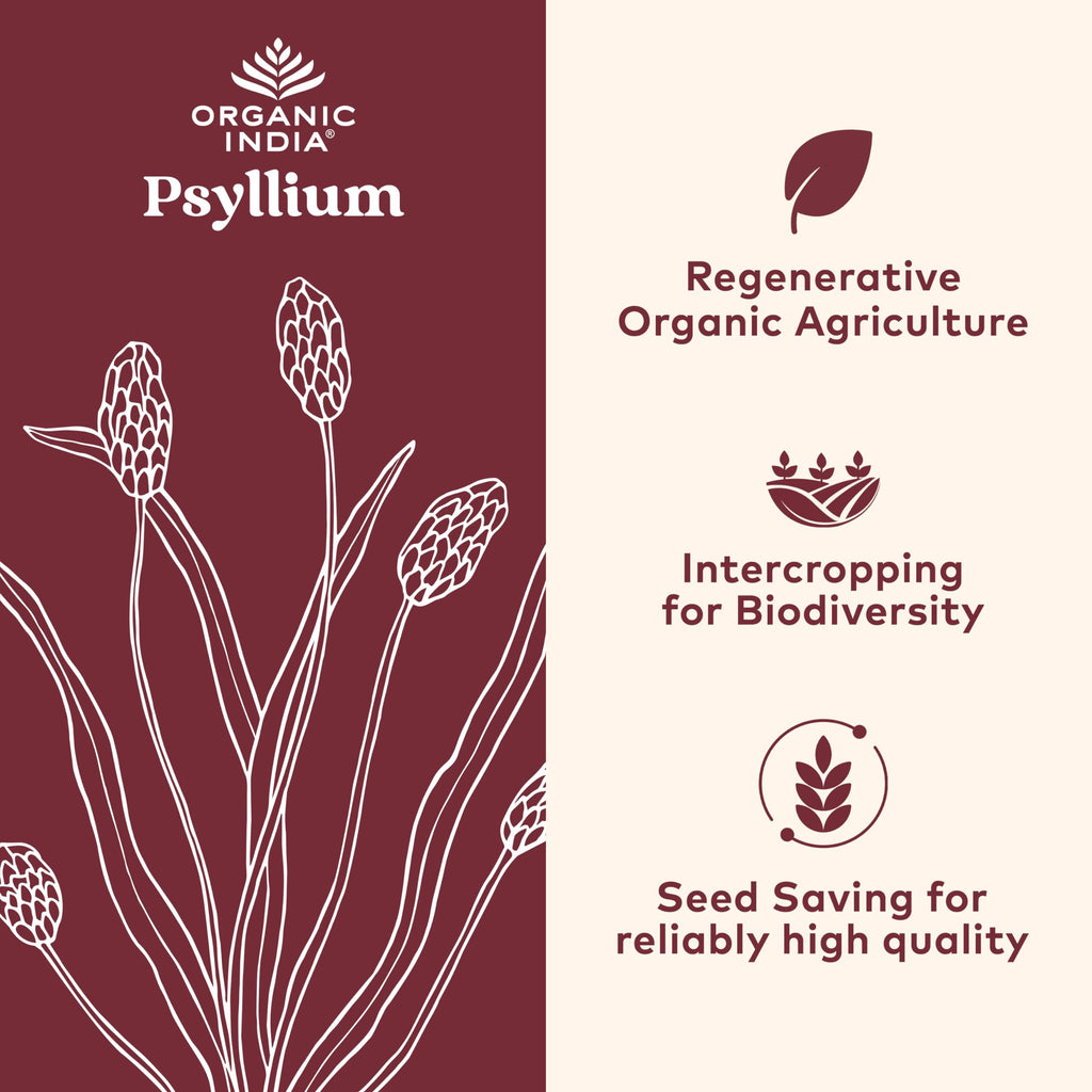 ORGANIC INDIA Psyllium Husk Capsules - Fiber Supplement, Healthy Elimination - Vegan, Keto Friendly, Gluten-Free, USDA Certified Organic, Non-GMO, Soluble & Insoluble Fiber Source - 180 Count