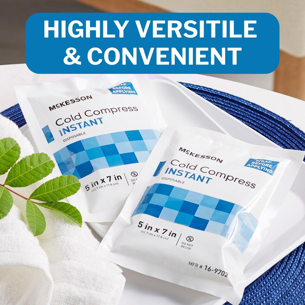McKesson Instant Cold Packs 5" x 7" [24 Pack] - Instant Ice Packs for Injuries Disposable, Pain Relief, Swelling, Sprains - Travel Cold Compress for Sports, First Aid, Toothache