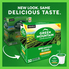 Green Mountain Coffee Roasters Breakfast Blend, Single-Serve Keurig K-Cup Pods, Light Roast Coffee Pods, 32 Count