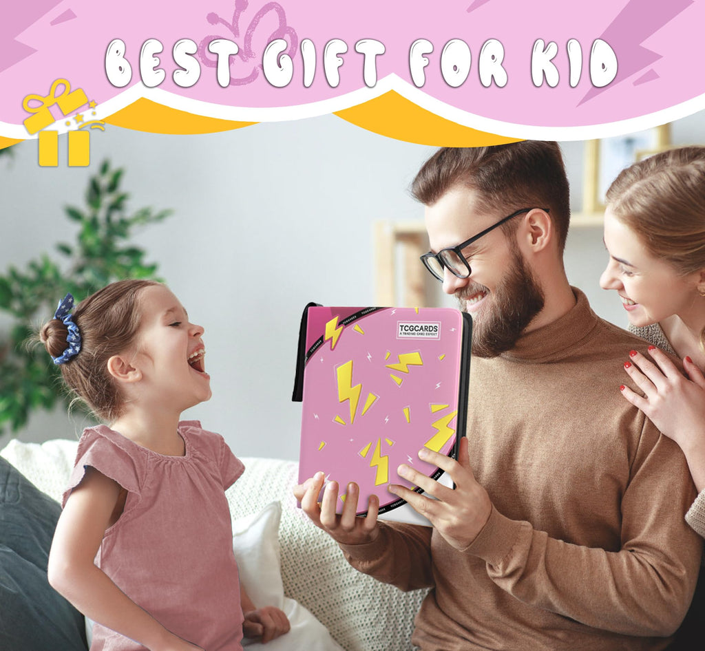 Trading Card Binder 9 Pocket,Card Binder 900 Pockets,Card Book Holder Cards with 50 Removable Sleeves,3-Ring Zip Design MTG/TCG/Sport Collectible Trading Card Albums Gifts for Boys and Girls (Pink)