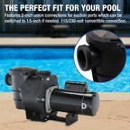 Doheny's Inground Swimming Pool Pro Pump | 1 HP, 115V/230V, 83 GPM | Self-Priming, Heavy-Duty, Low-Noise, High-Efficiency | Stainless Steel Shaft, Reinforced Thermoplastic, CSA & ETL Certified
