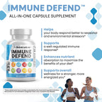 Clean Nutraceuticals Immune Defense Support Supplement 8 in 1 with Zinc 50mg Quercetin, VIT C 1000mg, Vitamin D3 5000 IU, Elderberry, Ginger - Immunity System Booster for Adults, Vegan - 60 Count