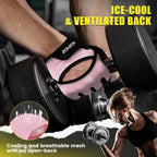 HOZMOZ Ventilated Weight Lifting Gloves, Thick Padded Workout Gym Gloves with Full Palm Protection & Grip & Shock Absorption for Women & Men's Fitness Exercise Training