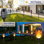 KYEKIO Solar Torch Light with Flickering Flame, 12Pack Solar Lights Outdoor, Solar Garden Lights Outdoor Waterproof, Luces Solares para Exteriores, Outside Lighting for Pathway Yard Patio Decorations