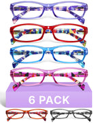 Gaoye 2.75 Reading Glasses for Women, 6 pack Fashion Readers for Women Spring Hinge Eye Glasses, Blue Light Reading Glasses