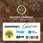 Bedsure Calming Dog Bed Medium Size Dog Donut Washable Pet Bed,30ins Camel