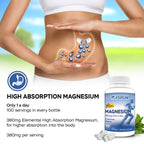 MGSPORT Magnesium Supplement 380mg - High Absorption Magnesium Complex Formula with Vitamins B6, D, E - Supports Muscle Function and Sleep Quality - 60 Servings