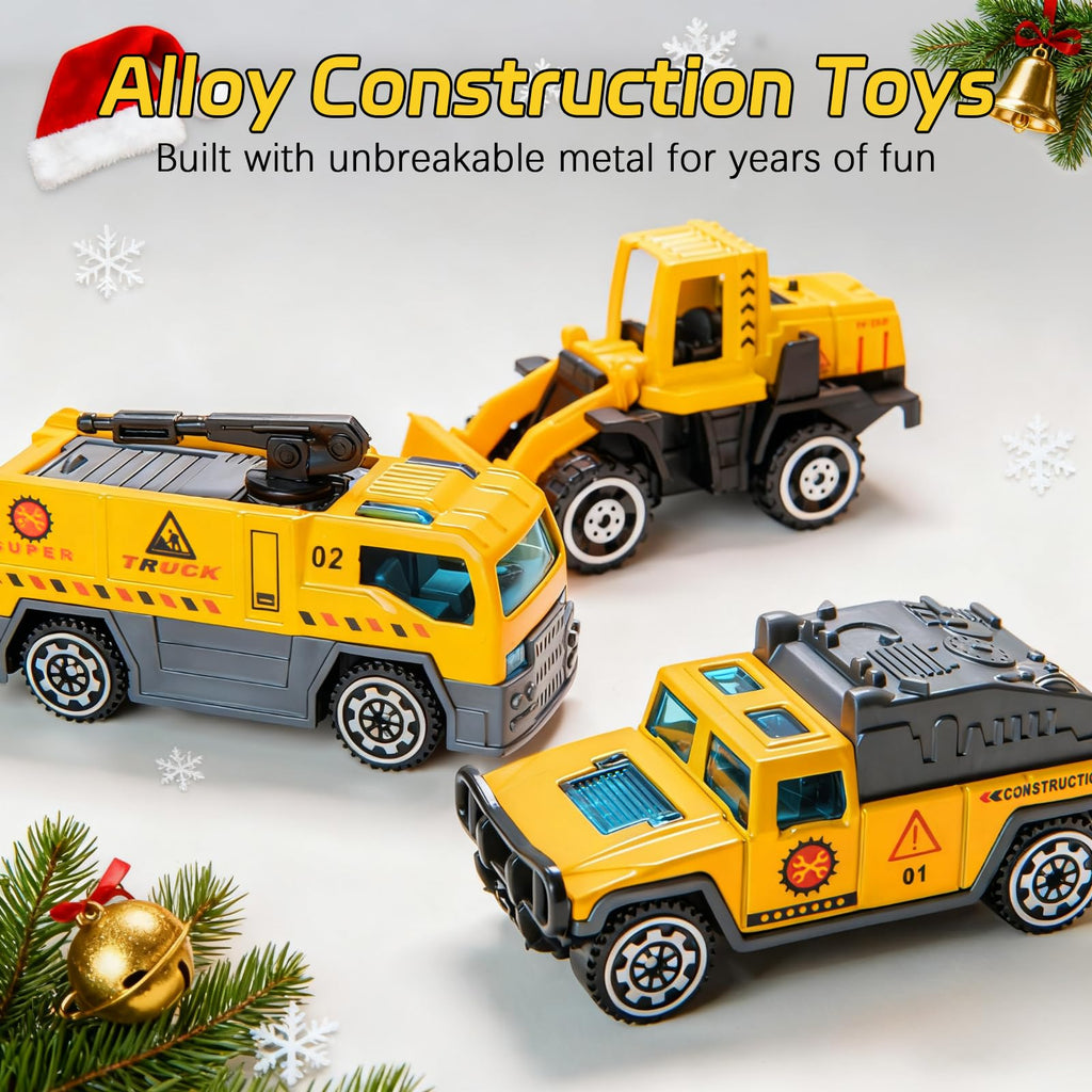 Advent Calendar 2026 for Kids, 24 Days Christmas Countdown Calendar with Alloys Truck Construction Christmas Gift for Kids Boys Girls Children