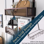 Consumest Over The Door Hooks Organizer - 3 Tier Door Hanger with 9 Coat Hooks & 2 Mesh Basket, Back Storage Organizer Hanging Towels for Bathroom, Bedroom, Bronze