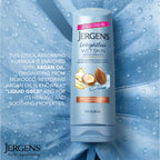 Jergens Wet Skin Body Moisturizer with Restoring Argan Oil, 4X Healthier Looking Skin, Fast-Absorbing, Non-Greasy, Dermatologist Tested, 10 Oz, Pack of 4