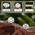 GEMQUEEN Moissanite Earrings Studs 925 Sterling Silver, 1.6CT