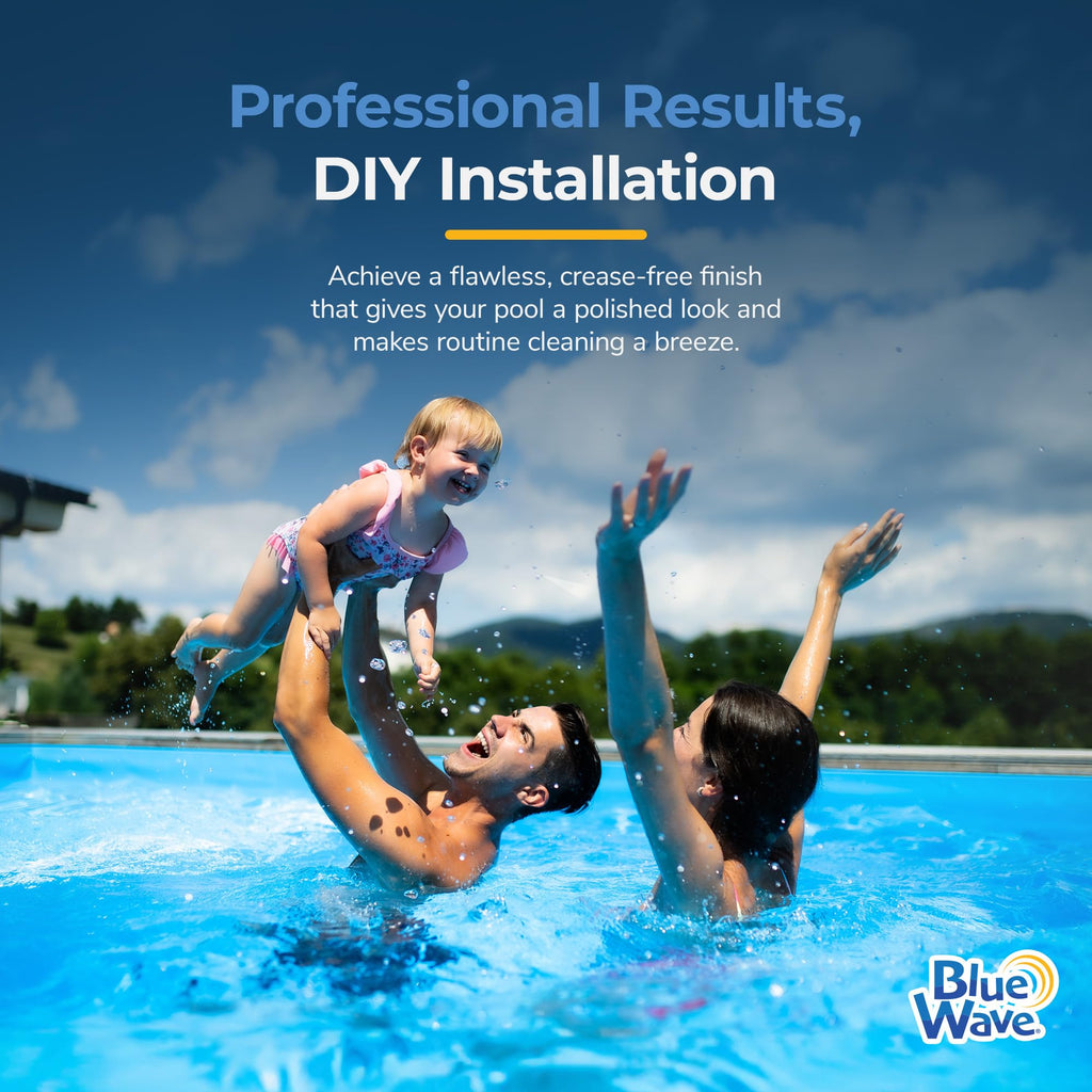 Blue Wave Peel and Stick Pool Cove for Above Ground Pools, 12-Pack – Resilient HDPE Construction – 49-Ft of Total Liner Coverage for up to 15-Ft Round Pools – Sand Cove Alternative