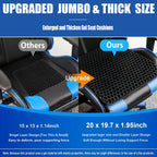 20" Gel Seat Cushion for Long Sitting Pressure Relief(Jumbo&Thick) - Wheelchair Cushion for Pressure Sores - Back, Sciatica & Tailbone Pain Relief Cushion- Non-Slip Butt Pillow for Office, Home, Car