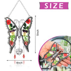 KY&BOSAM Mom Gift Butterfly Glass Pressed Flowers Suncatcher Window Hanging