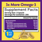 InnovixLabs Triple Strength Omega 3 Supplement, Burpless Fish Oil for Women and Men - 900 mg EPA & DHA, Brain & Joint Support, Award Winning & Third-Party Tested, 200 Softgels