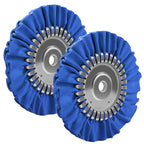 Konvixon 2PCS 8" Airway Buffing Wheel with 5/8" Arbor Flange-Free Hub，Blue Buffing Wheels for Angle Grinder, Heavy Cutting Metal Polishing Wheel for Aluminum Wheels Stainless Steel Metal Surface Prep