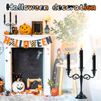 Viscacha 3-Arm Black Metal Candelabra Halloween Centerpiece Taper Holder