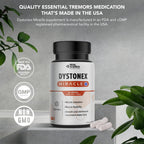 Real Science Dystonex - Dystonia Support Supplement for Tremors, Muscle Contractions & Spasms – Muscle Relaxer Pills with Vinitrox & GABA for Nerve Support & Blood Circulation – Made in USA, 60 Caps