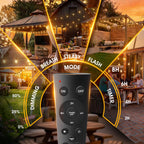 addlon 25FT LED Outdoor String Lights with Edison Shatterproof Bulbs, Heavy-Duty and Weatherproof Strand, Commercial Grade Patio Lights, Decorative for Garden or Patio, Black
