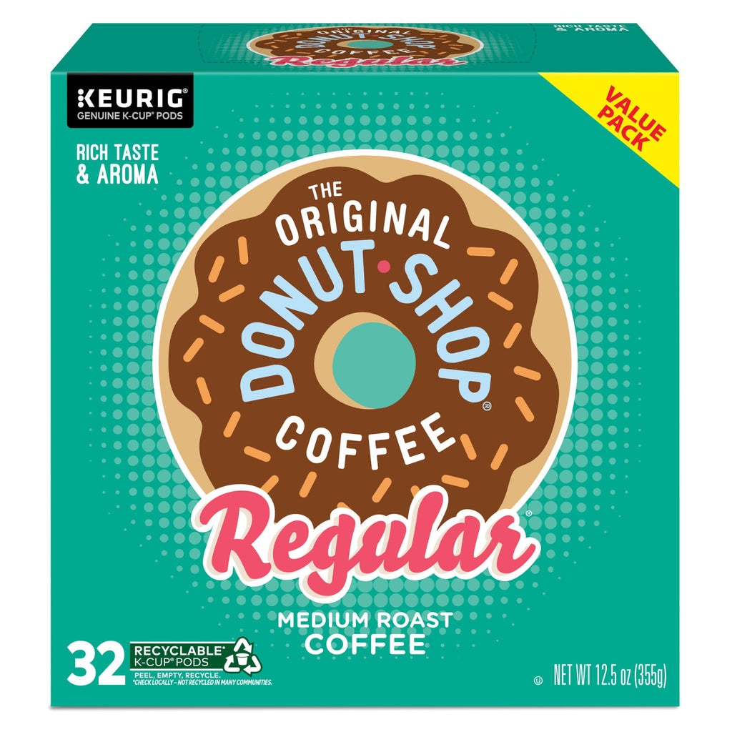 The Original Donut Shop Regular, Single-Serve Keurig K-Cup Pods, Medium Roast Coffee Pods, 32 Count